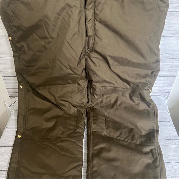 Carhartt Arctic Zip Front Bib-Overall Quilt Lined Size 50x30 Brown Model R33 - Picture 3 of 14